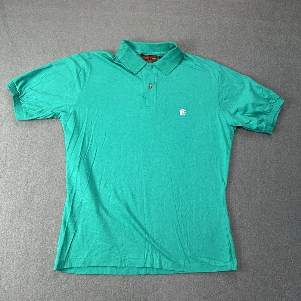 Vintage Chaps Ralph Lauren Polo Made In Singapore Men Size Medium Teal Turquoise